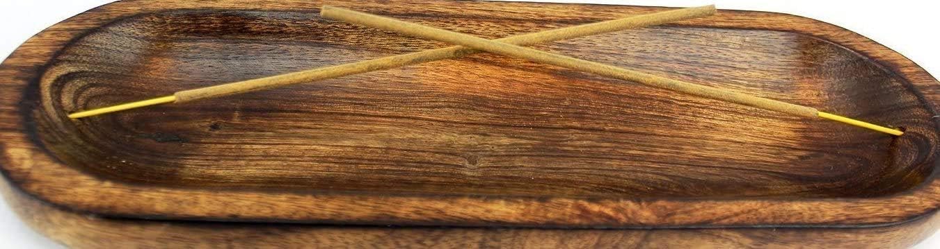 Dinil Incense Burner Holder - 11 Inch Natural Wood Ash Tray