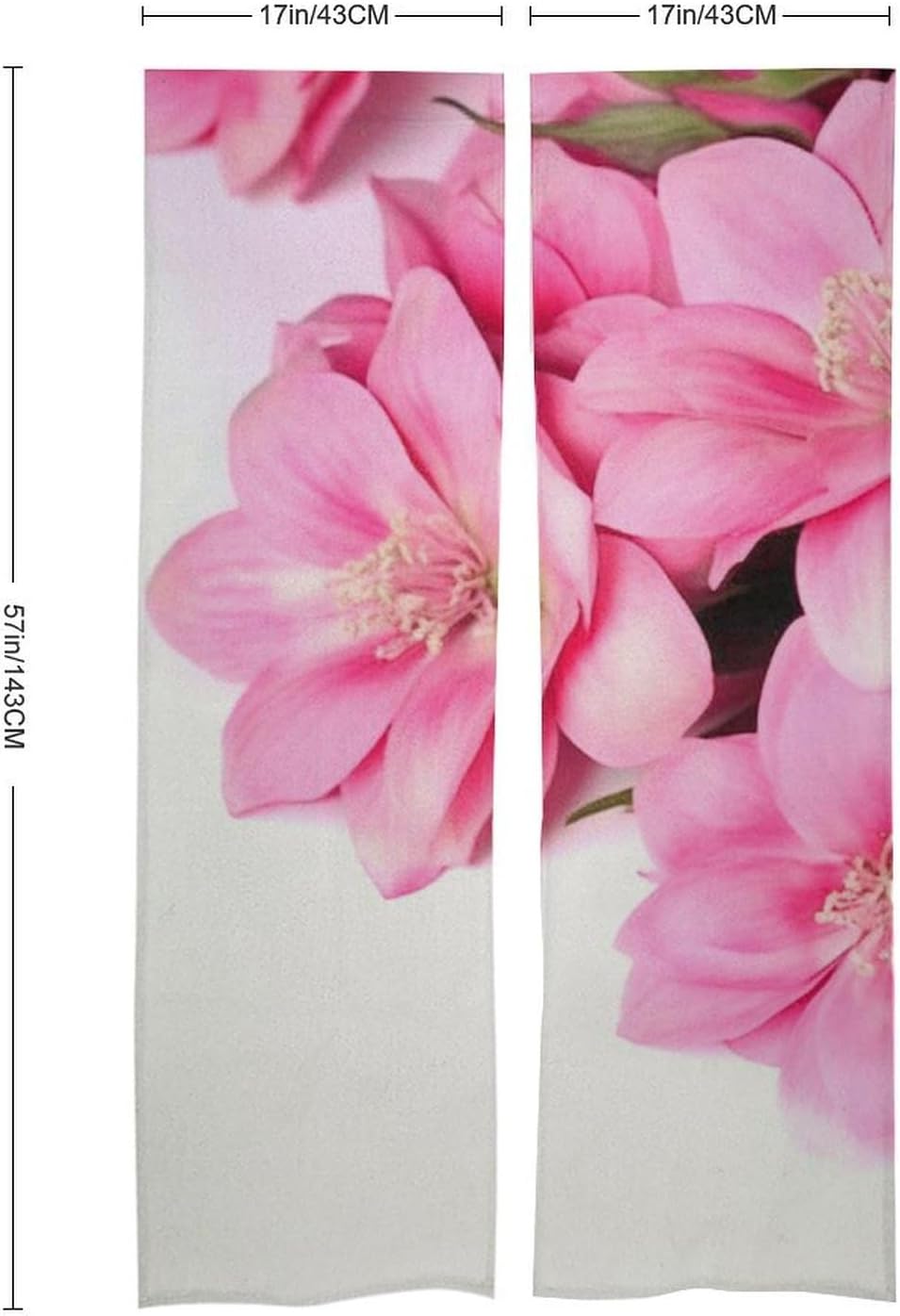 Beautiful Flowers Door Curtain 57x17 Inches