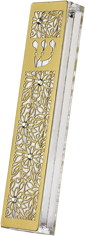 YourHolyLandStore Modern Jewish Mezuzah Case - Flowers - Hand Made in Israel 1
