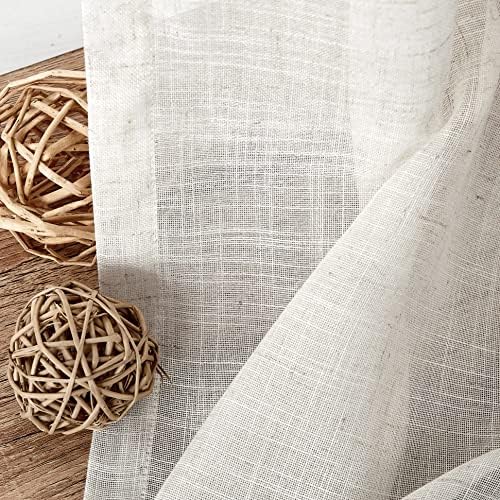 Central Park Linen Blend Sheer Curtain Panels 40x95