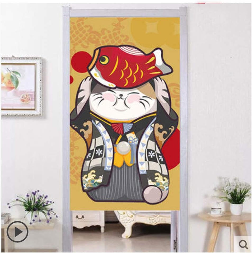 Maya Star Japanese Noren Door Curtain Panel 80X120CM Yellow
