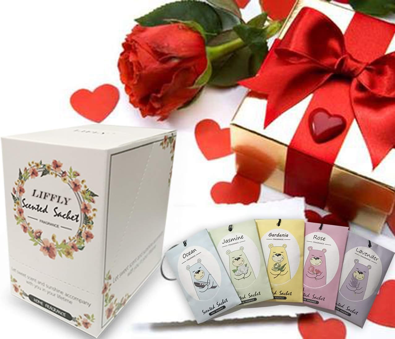 14 Packs Vanilla Scented Sachets Gift Box