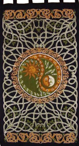 India Arts Green Yin Yang Tab Top Curtain Panel