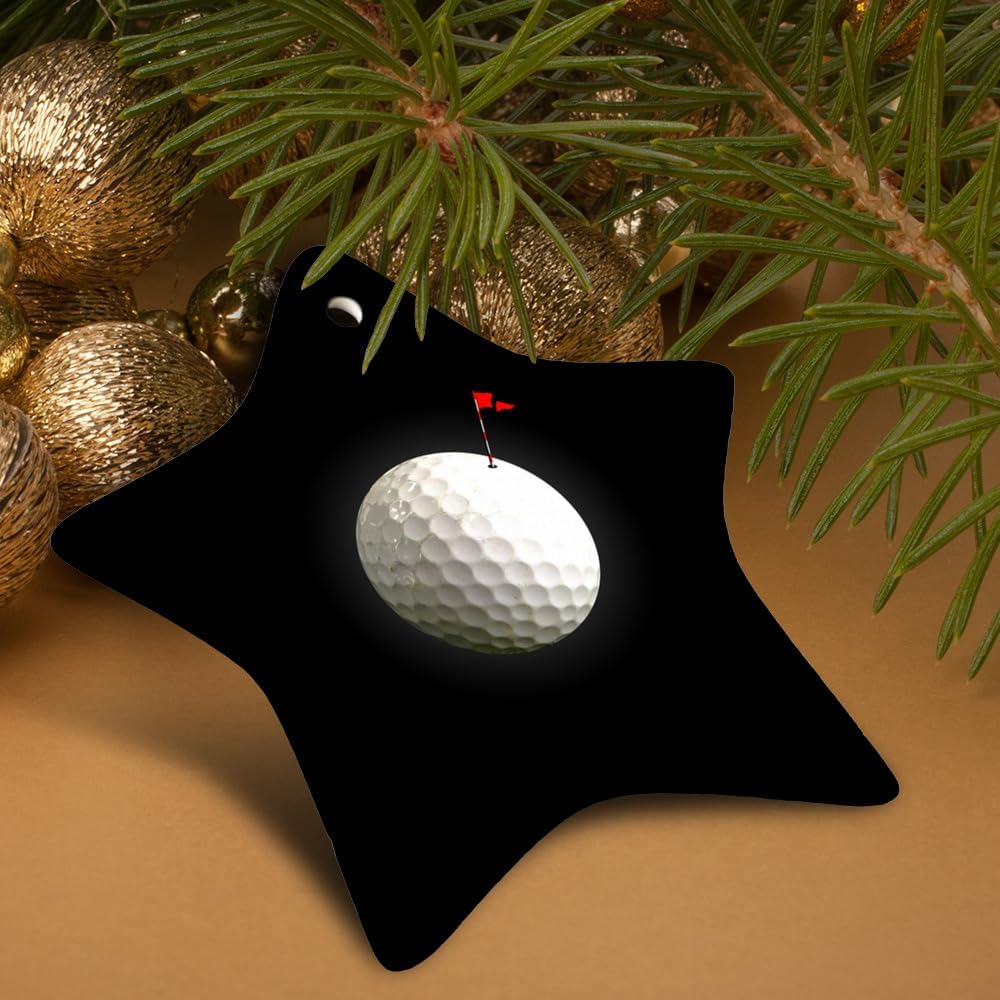 GRAPHICS MORE Golf Ball Moon Flag Christmas Ornament - 31 Inch