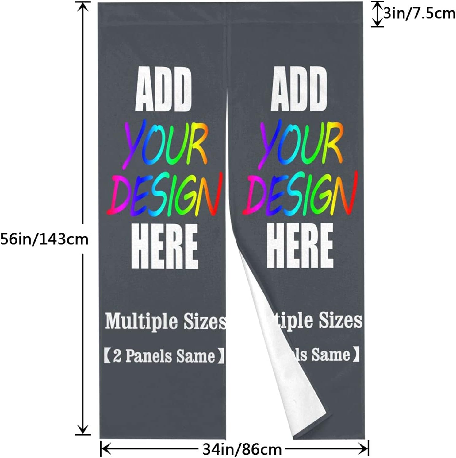 AmaPark Custom Doorway Curtain with Photo Text 2 Panels Dark Heather
