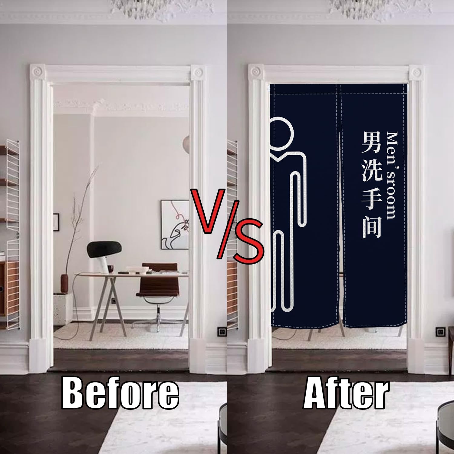 Modern Japanese Noren Door Curtain 34x60 Inches