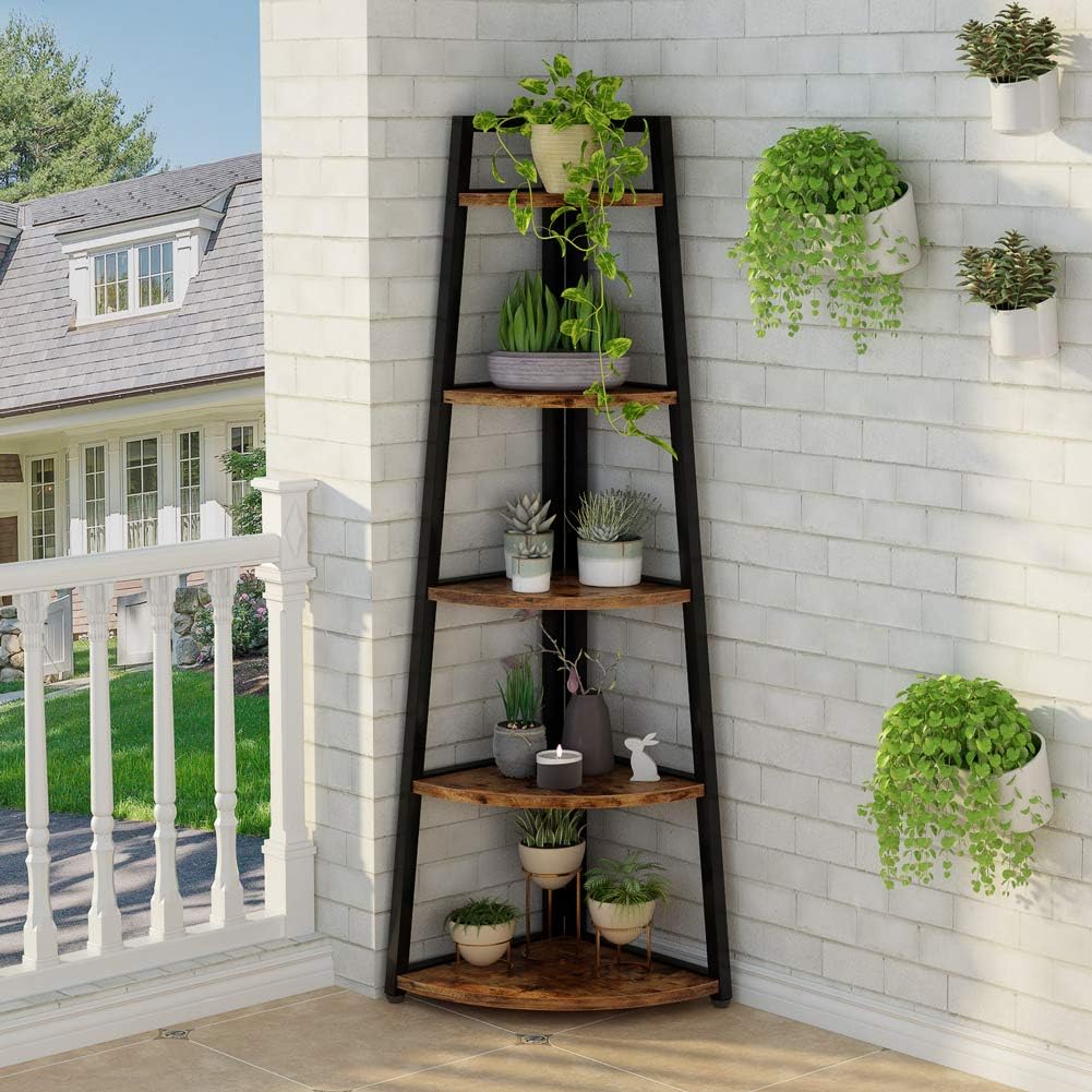 Tribesigns 70 Inch Tall Corner Shelf Bookcase