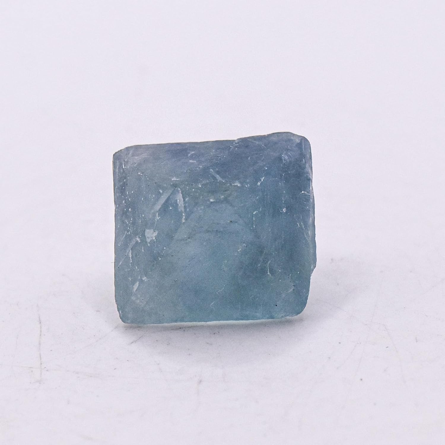 21mm Sky Blue Fluorite Octahedron Rough Crystal Gemstone