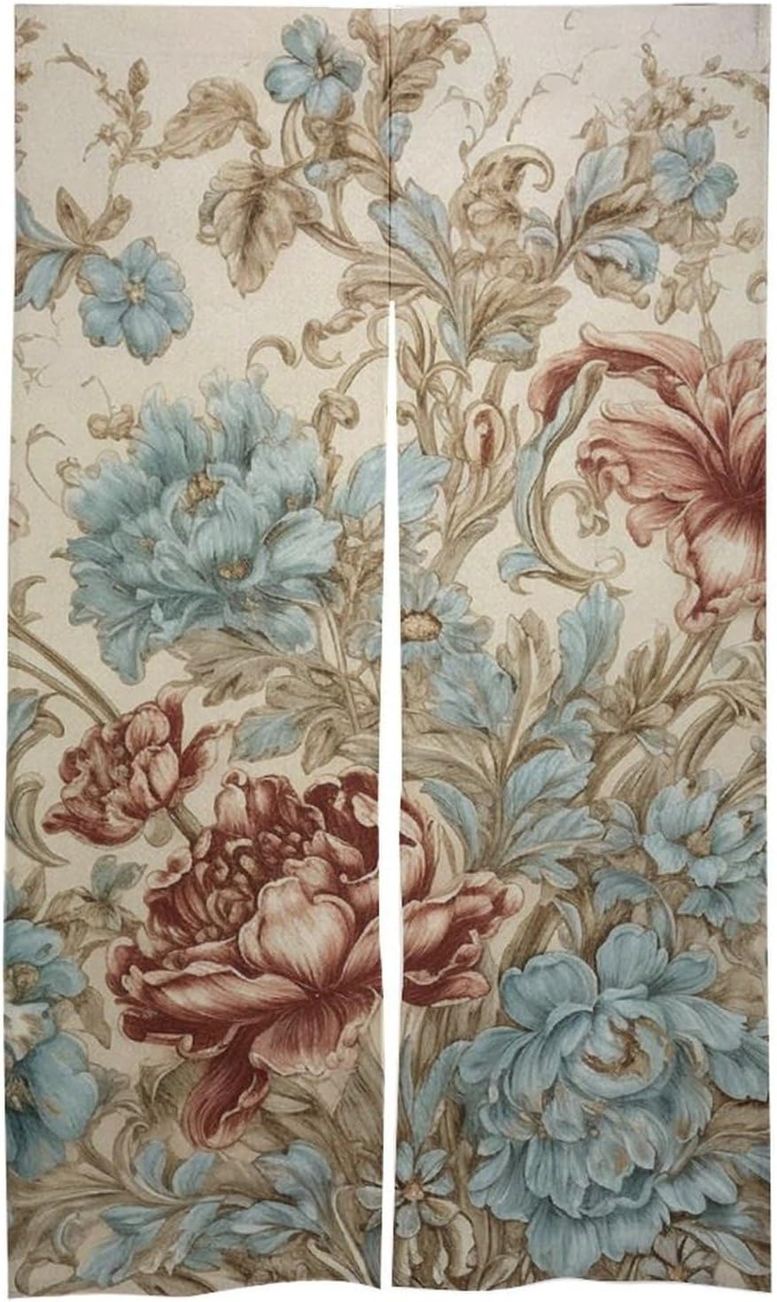 Gilded Floral Japanese Door Curtain 34x57