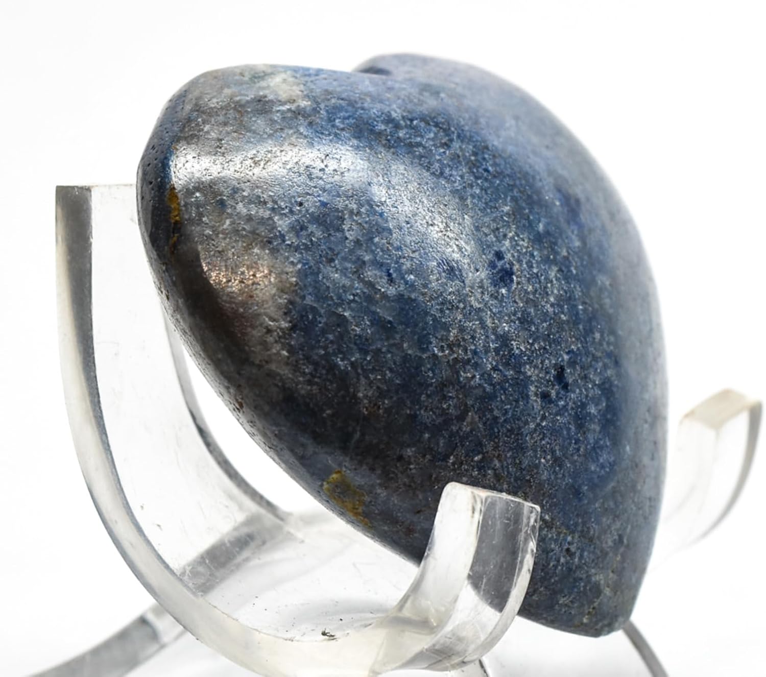 49mm Rich Blue Dumortierite Heart With Quartz Inclusions