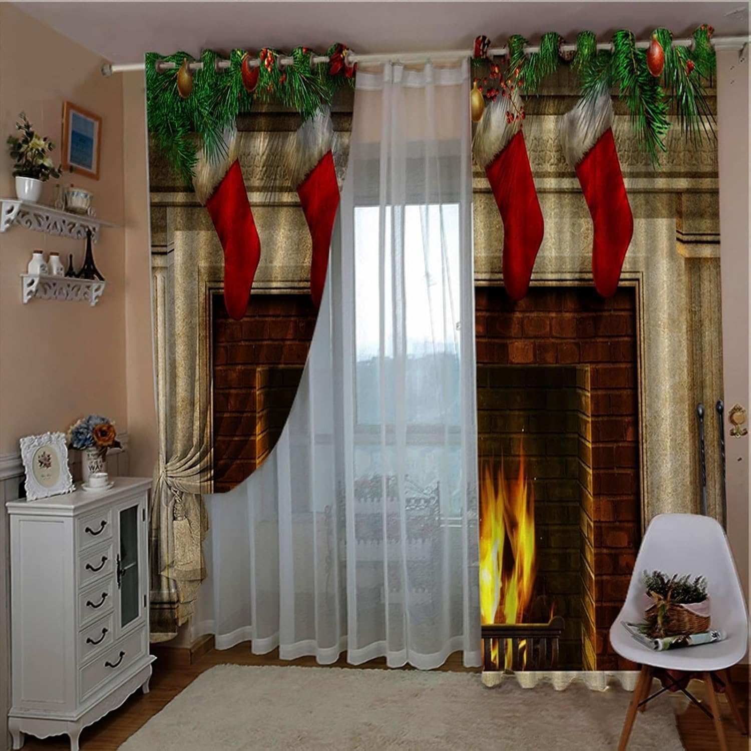 AMDXD Multicolour Blackout Curtains Panels 274x274cm