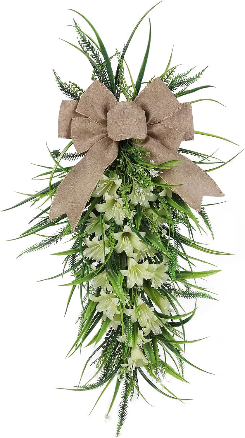 Ochine Teardrop Swag Wreath for Front Door