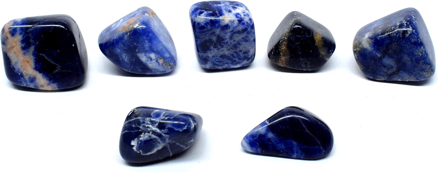 Natural Blue Sodalite Tumbled Stones 5PCS from South Africa
