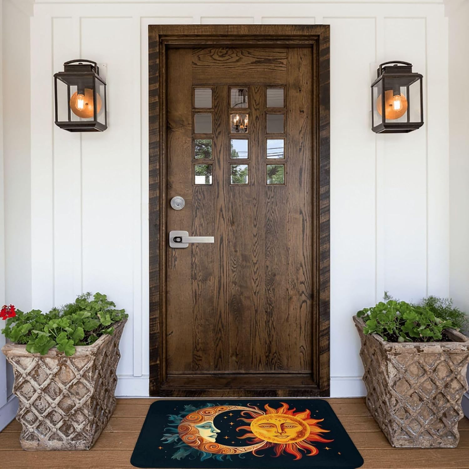 Stars and Sun Moon Welcome Door Mat 16x24in
