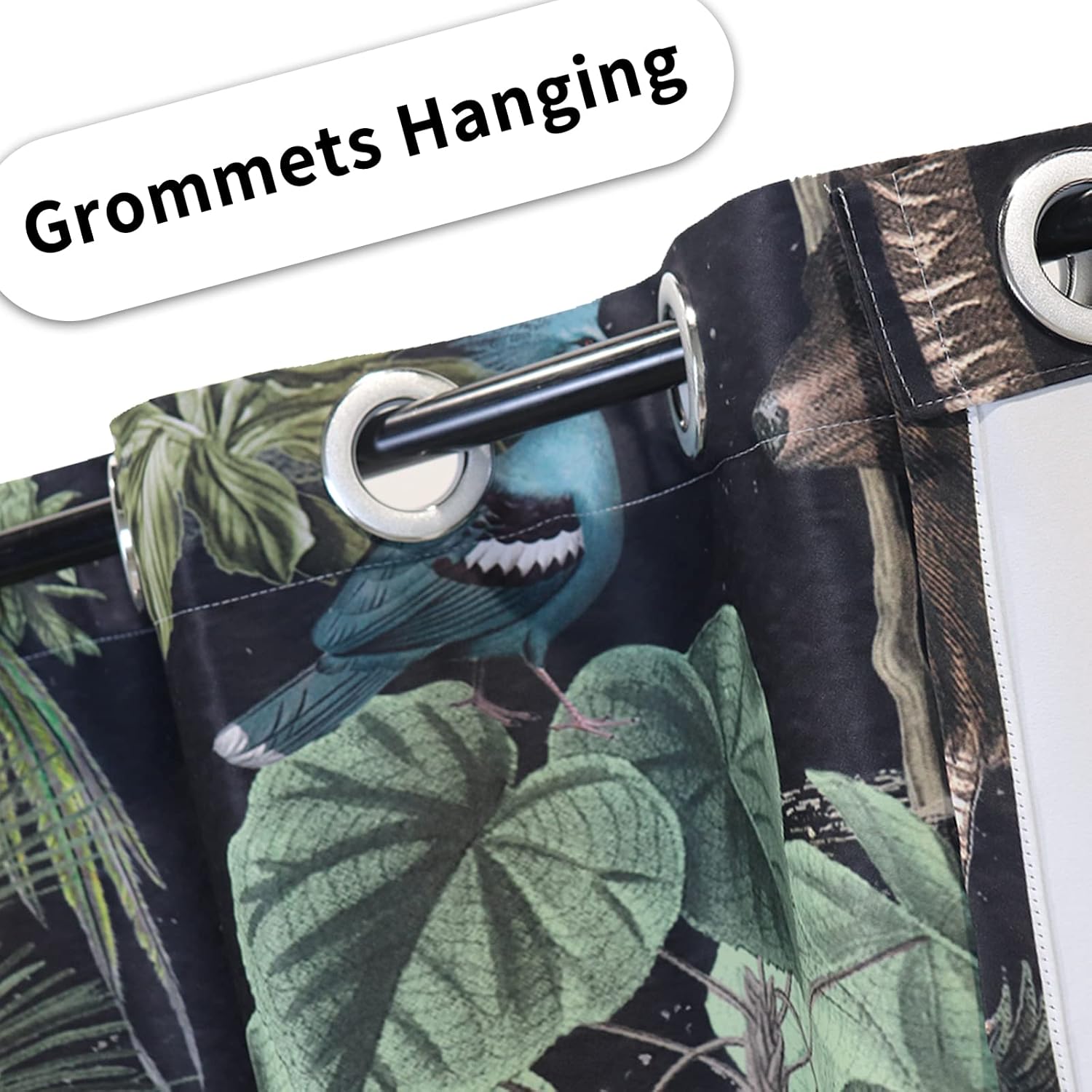 Yeele Jungle Wildlife Window Curtain Panels 2 Panels 53x84 Inches