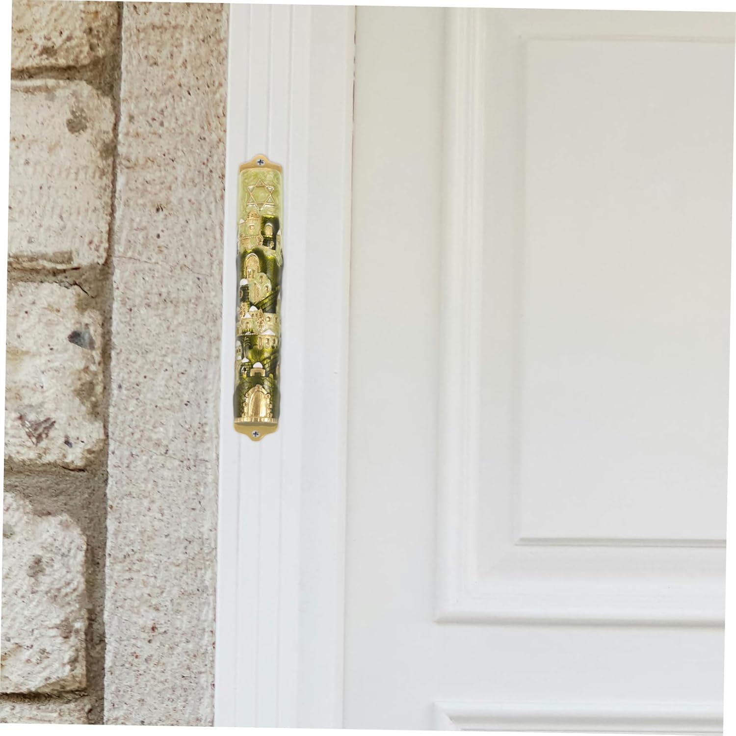 Happyyami Hand Painted Mezuzah Ornament Jewish Door Decor