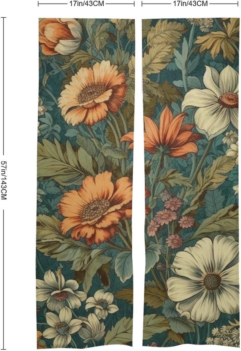 Noren Door Curtain with Flower Pattern 34x57