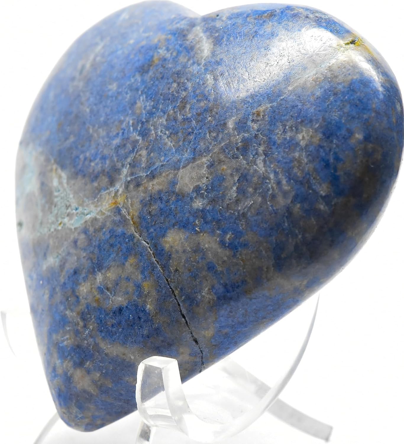 170g 29 Blue Dumortierite Heart with Quartz Stand
