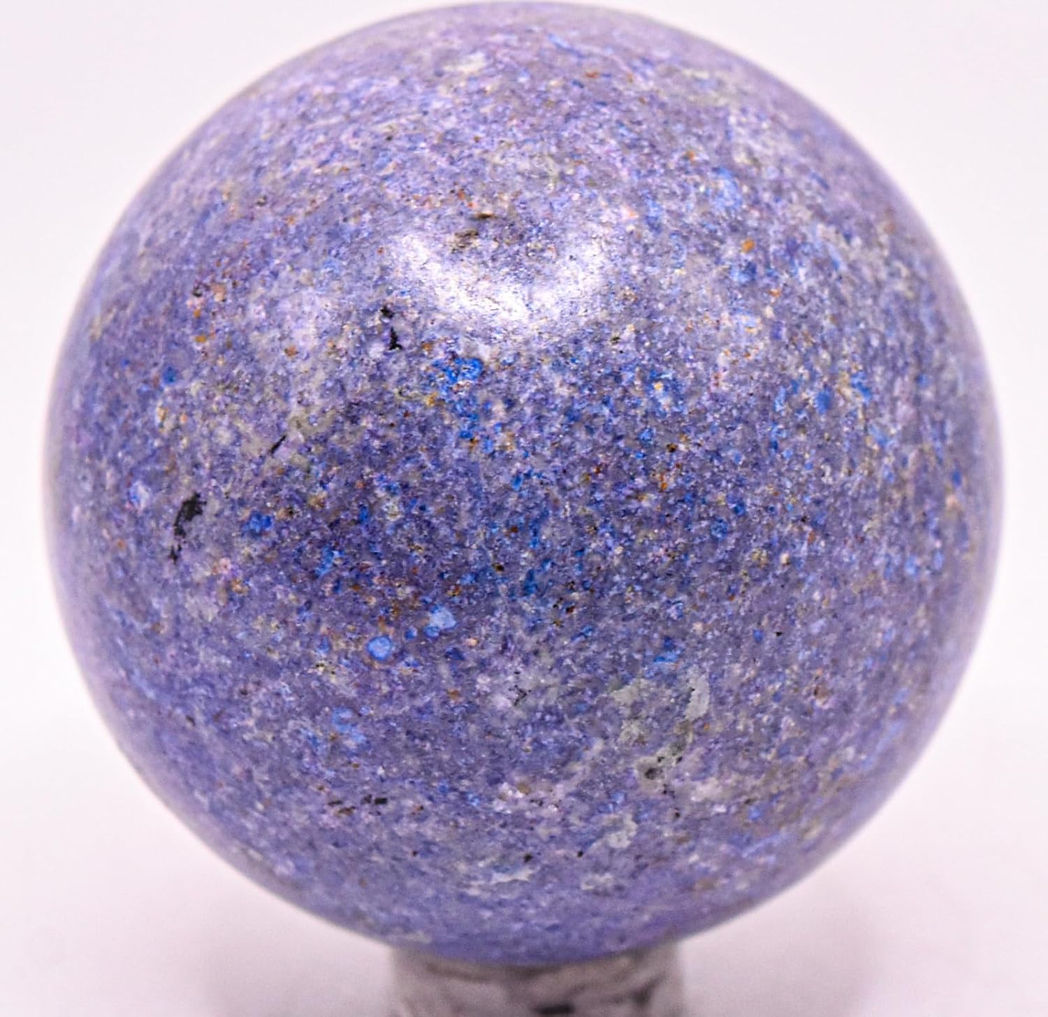 49mm Blue Dumortierite Sphere with Stand - Peru Crystal Collectible