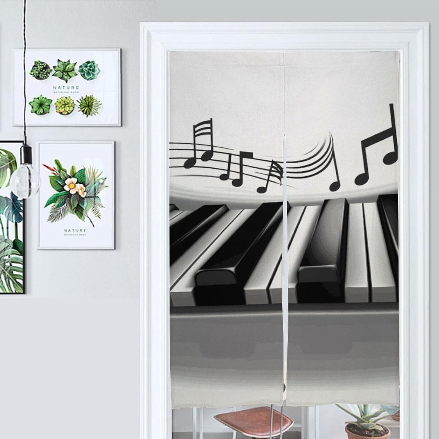 Piano Music Symbol Door Curtain 57x17 Inches