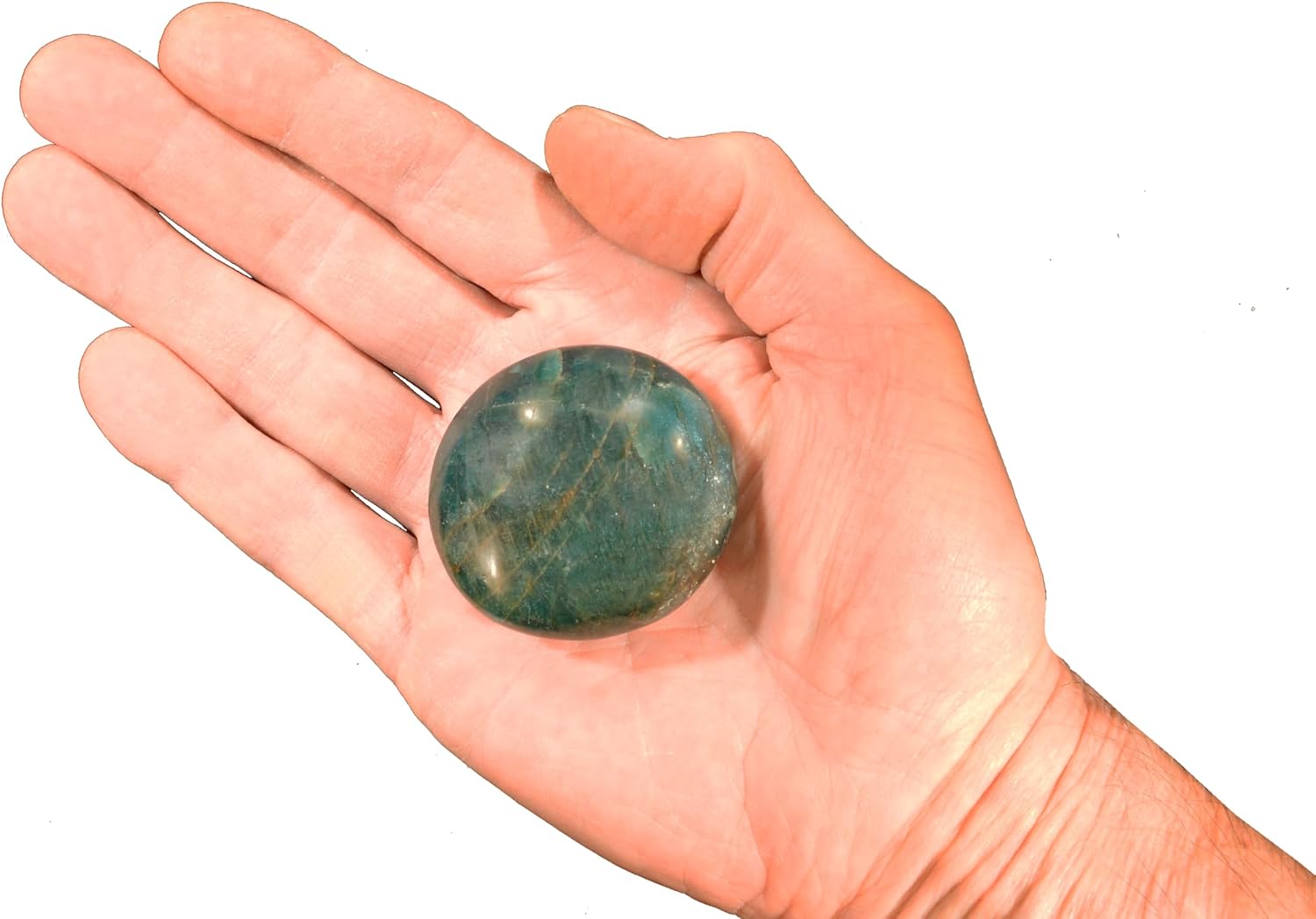 Blue Apatite Palm Stone Throat Chakra Healing Crystal