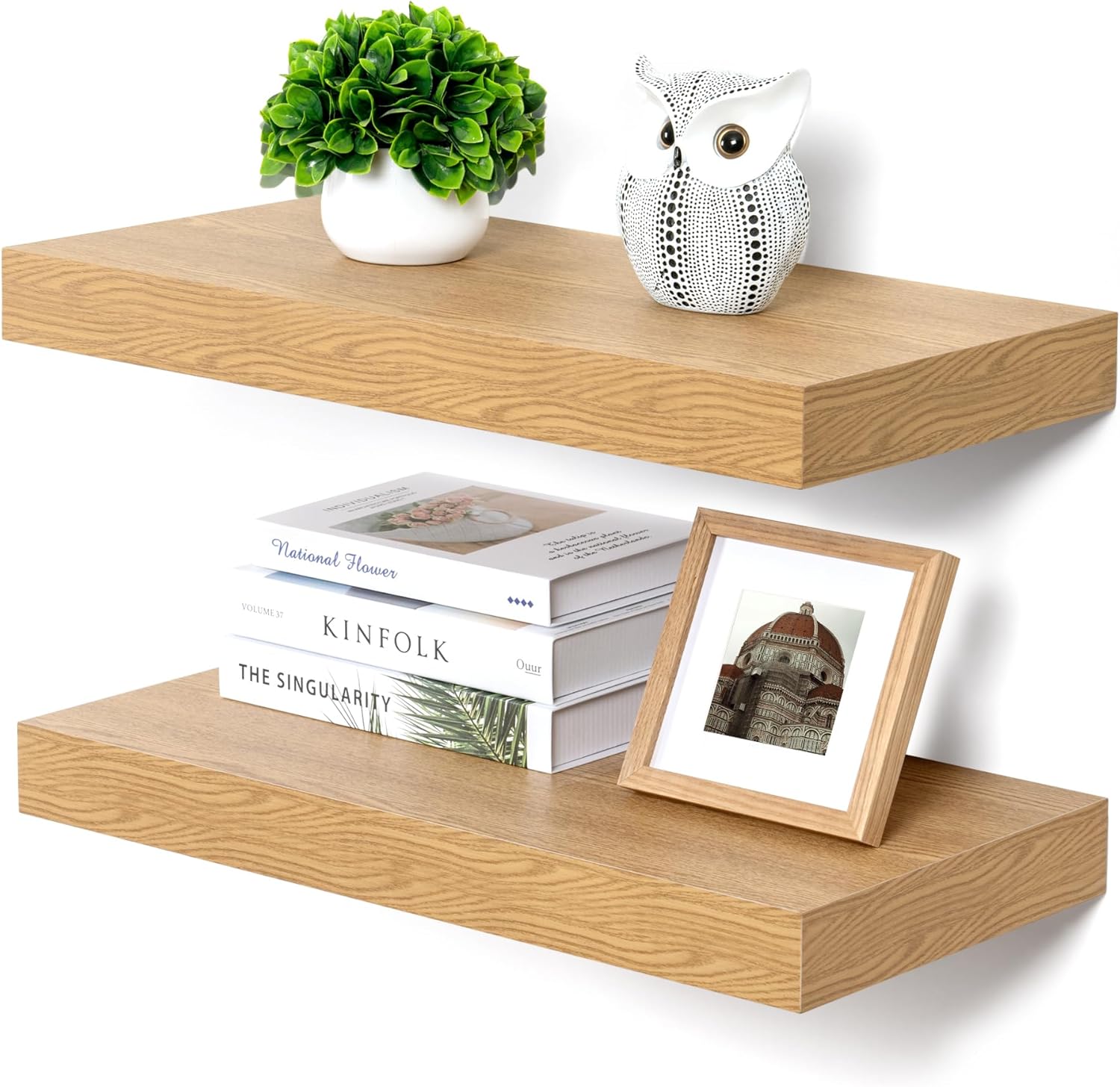 24 Inch Deep Rustic Floating Shelves Set of 2