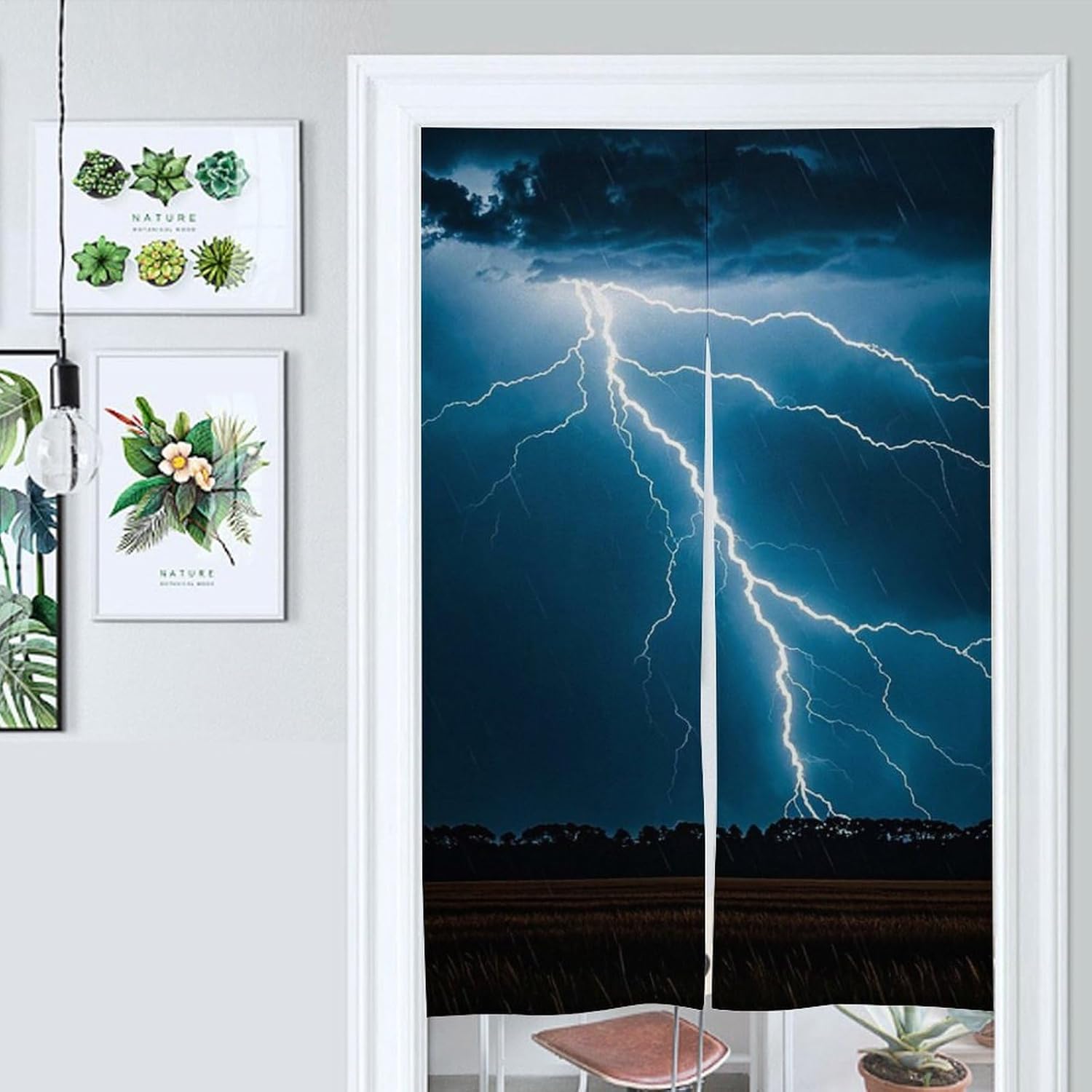 Lightning Strikes Door Curtain 57x17 Inches