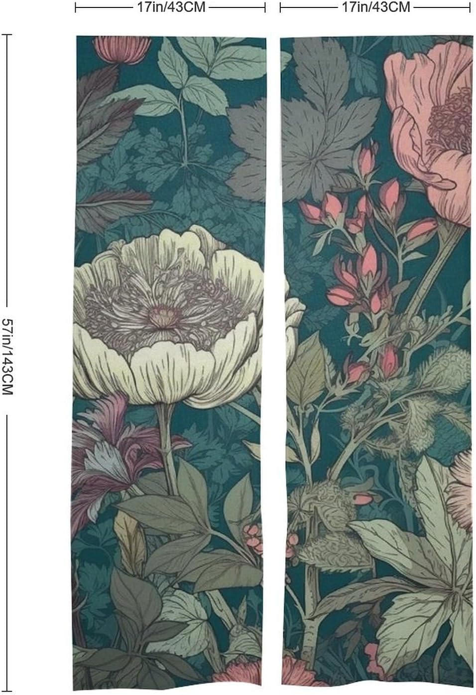 Japanese Noren Door Curtain with Blue Pastoral Design