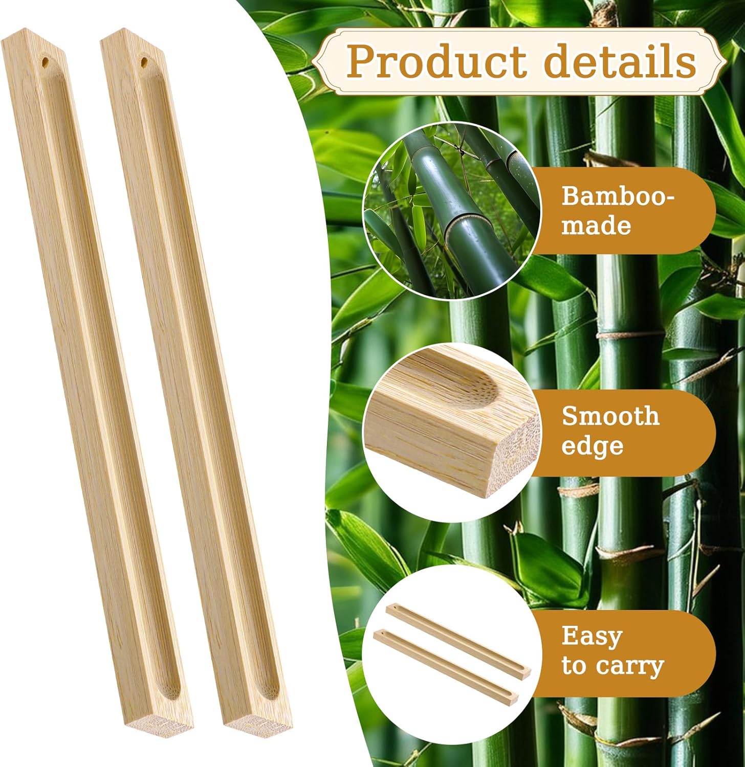 2 Pieces Bamboo Incense Holder for Sticks
