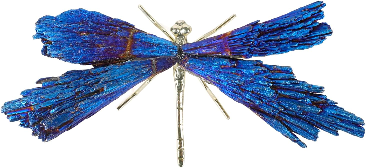 Aura Kyanite Dragonfly Crystal Decor with Stand