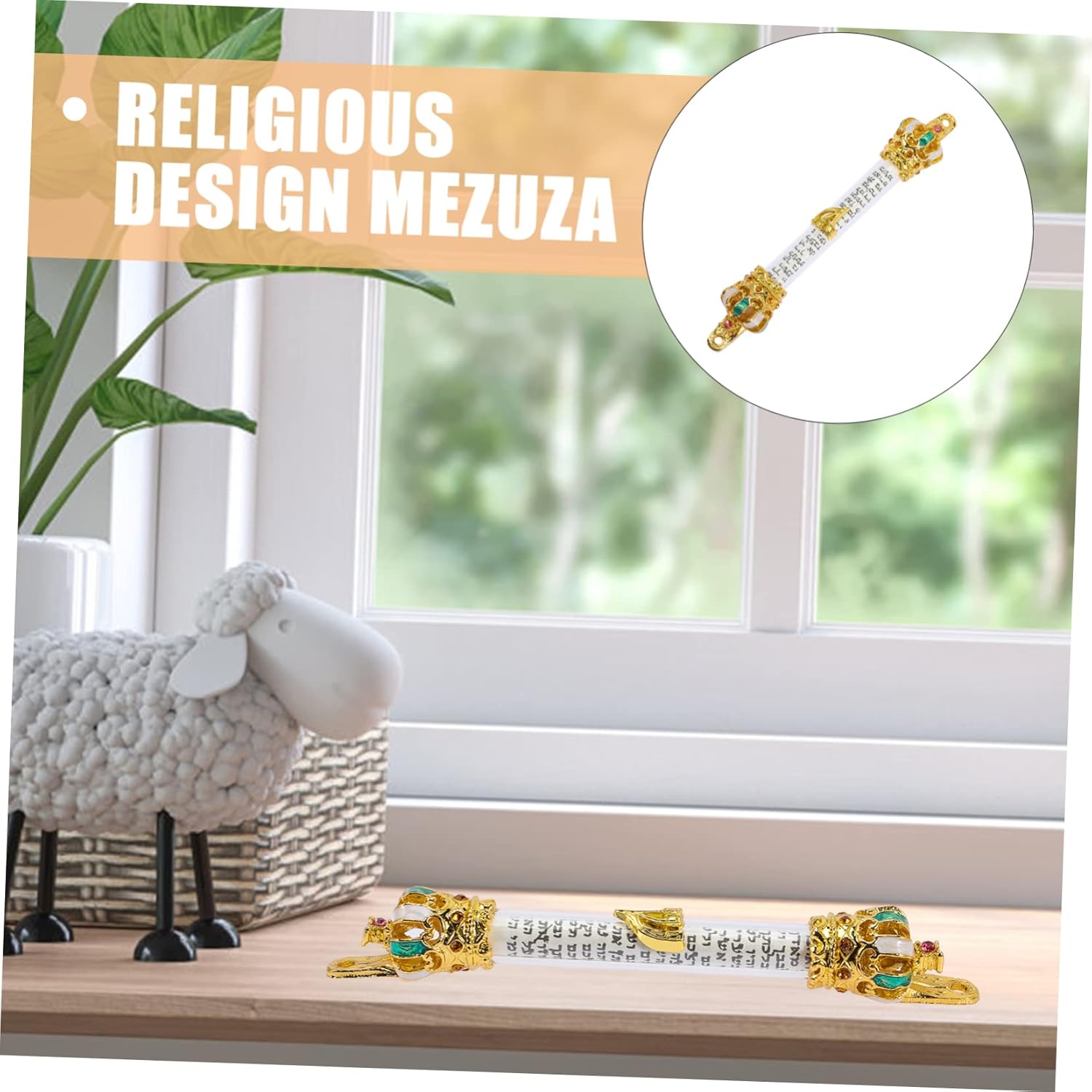 HOOTNEE Home Door Mezuzah Decor Metal Hanging Judaica