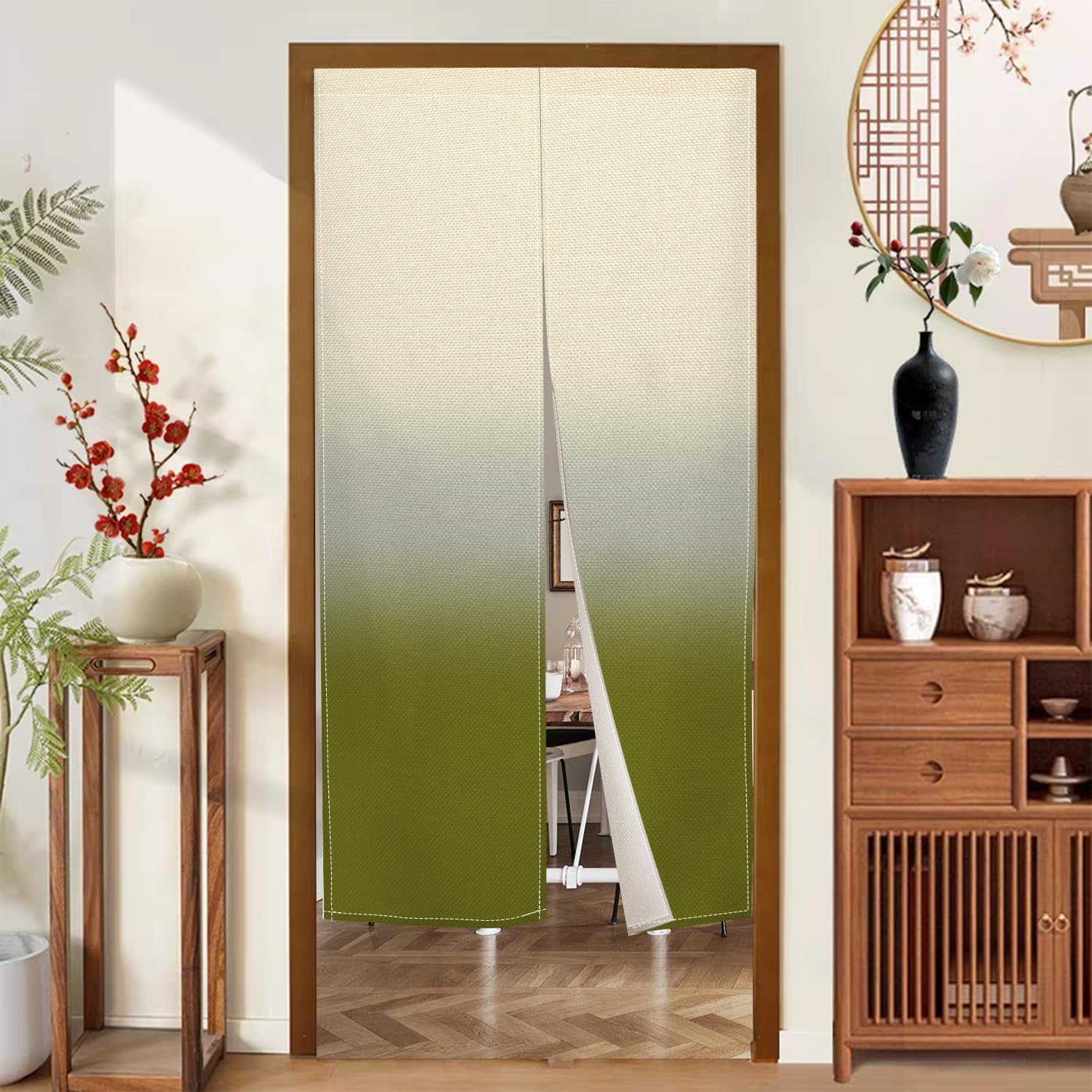 Japanese Noren Door Curtain with Gradient Print for Privacy Partition