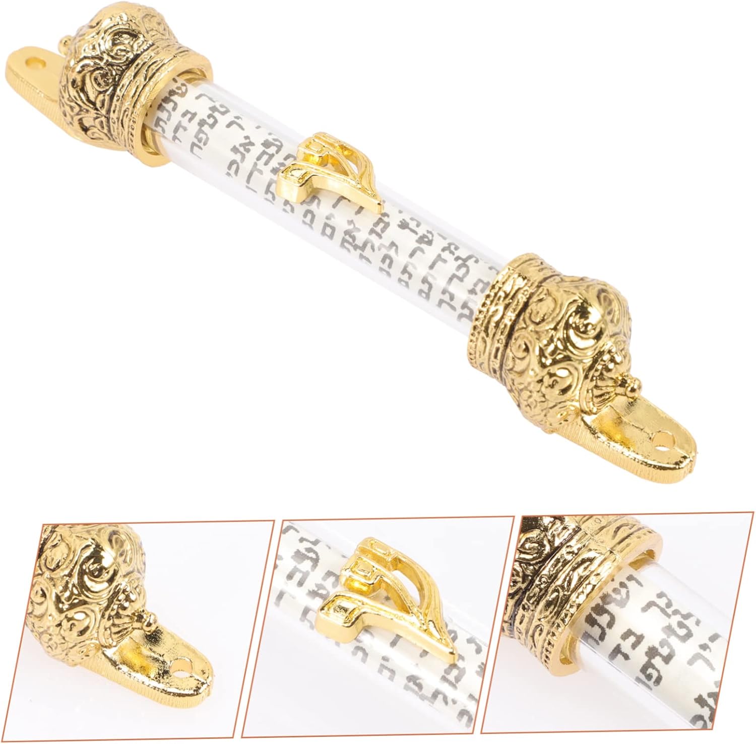 ULTECHNOVO Metal Mezuzah Door Decor with Scroll