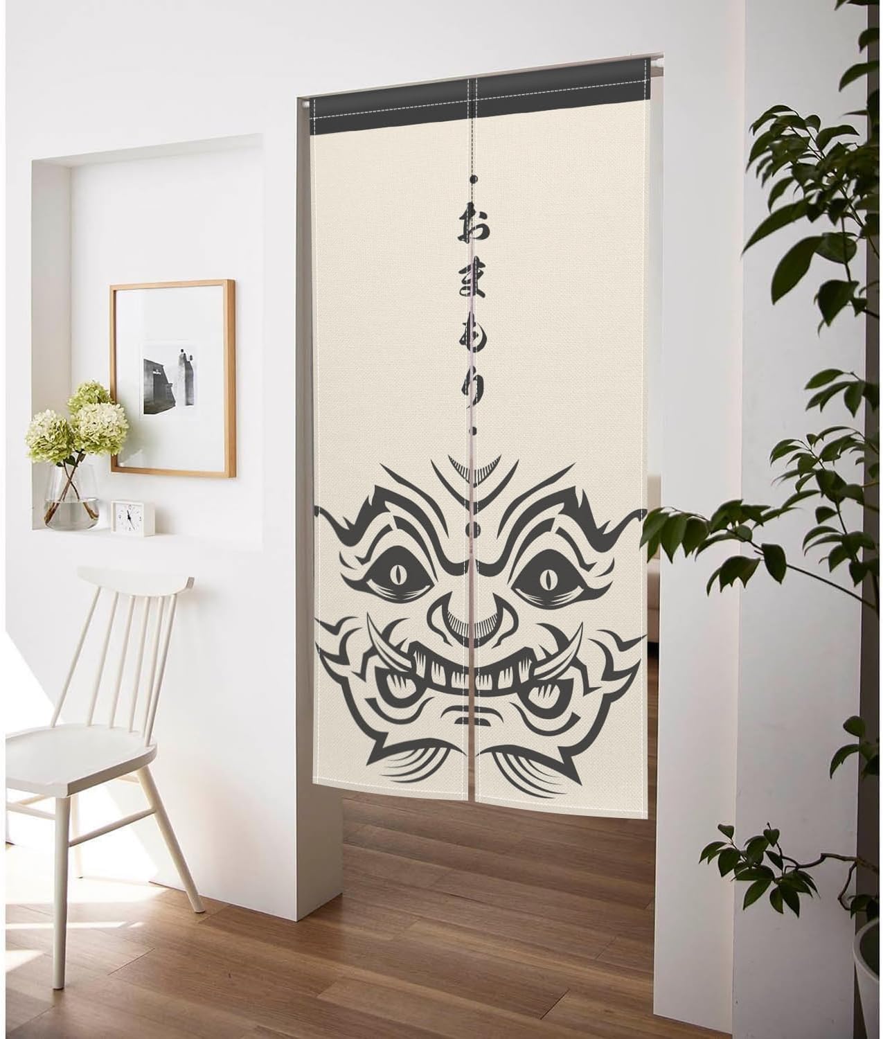 Traditional Japanese Noren Door Curtain with Funny Print