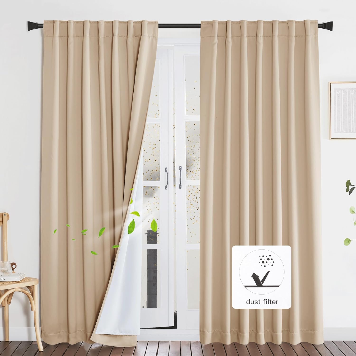 NICETOWN Noise Reducing Curtains with Blackout and Thermal Insulation