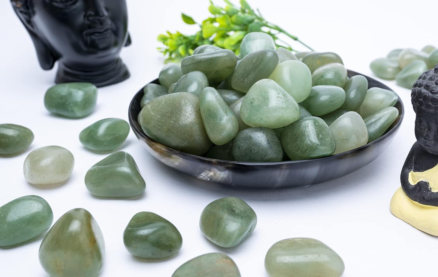 Crocon Green Jade Tumbled Stones 1LB Natural Crystal Kit