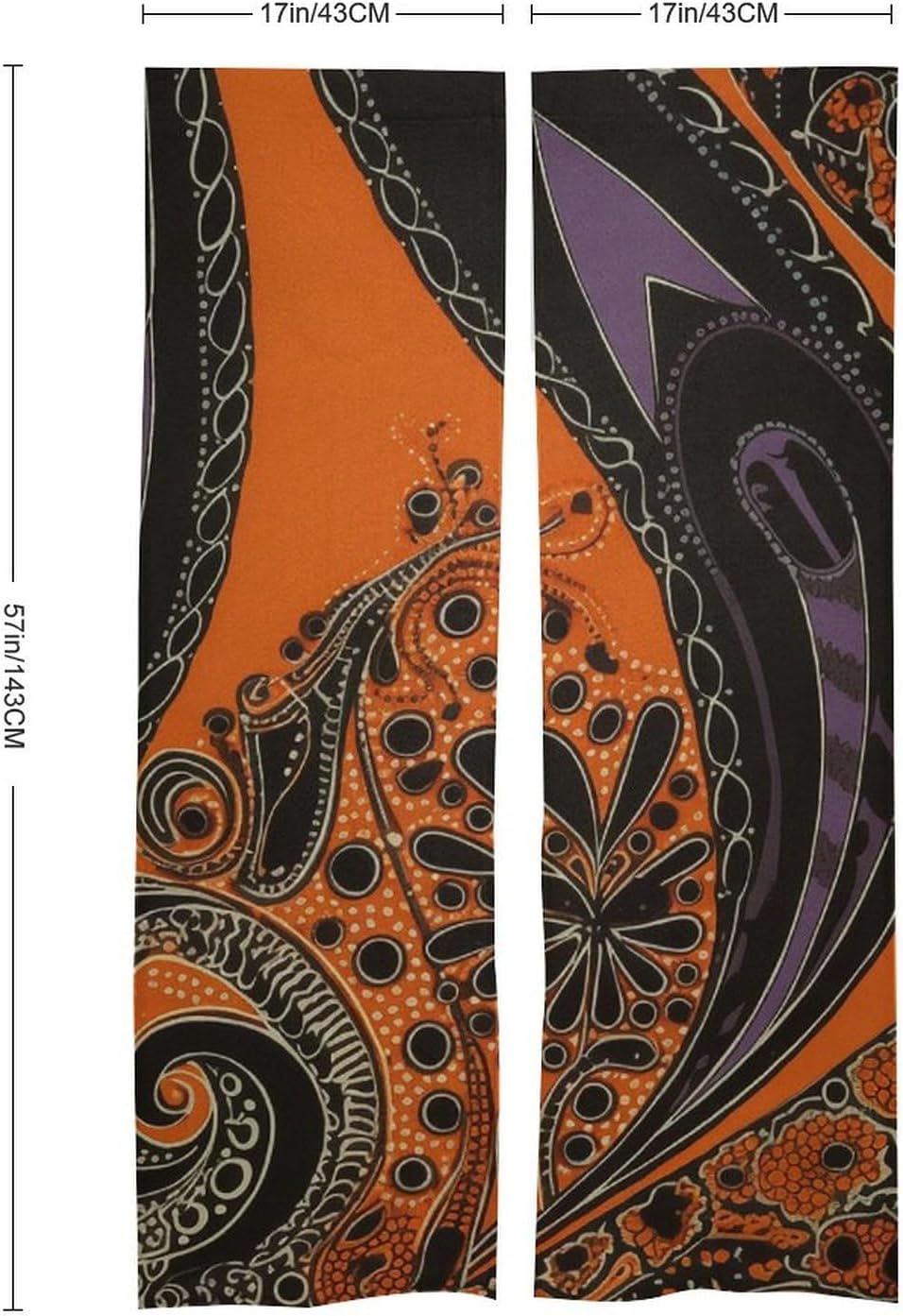 Japanese Noren Door Curtain with Orange Purple Pattern