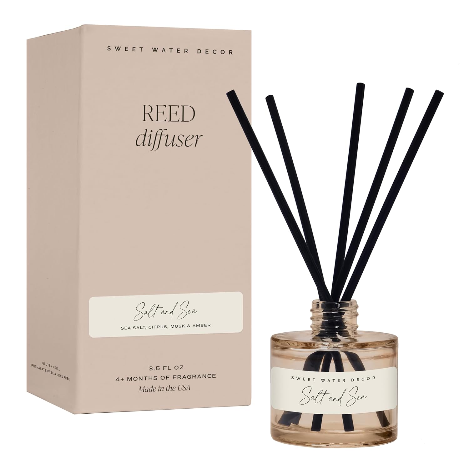 Sweet Water Decor Salt Sea Reed Diffuser - 4 Month Fragrance