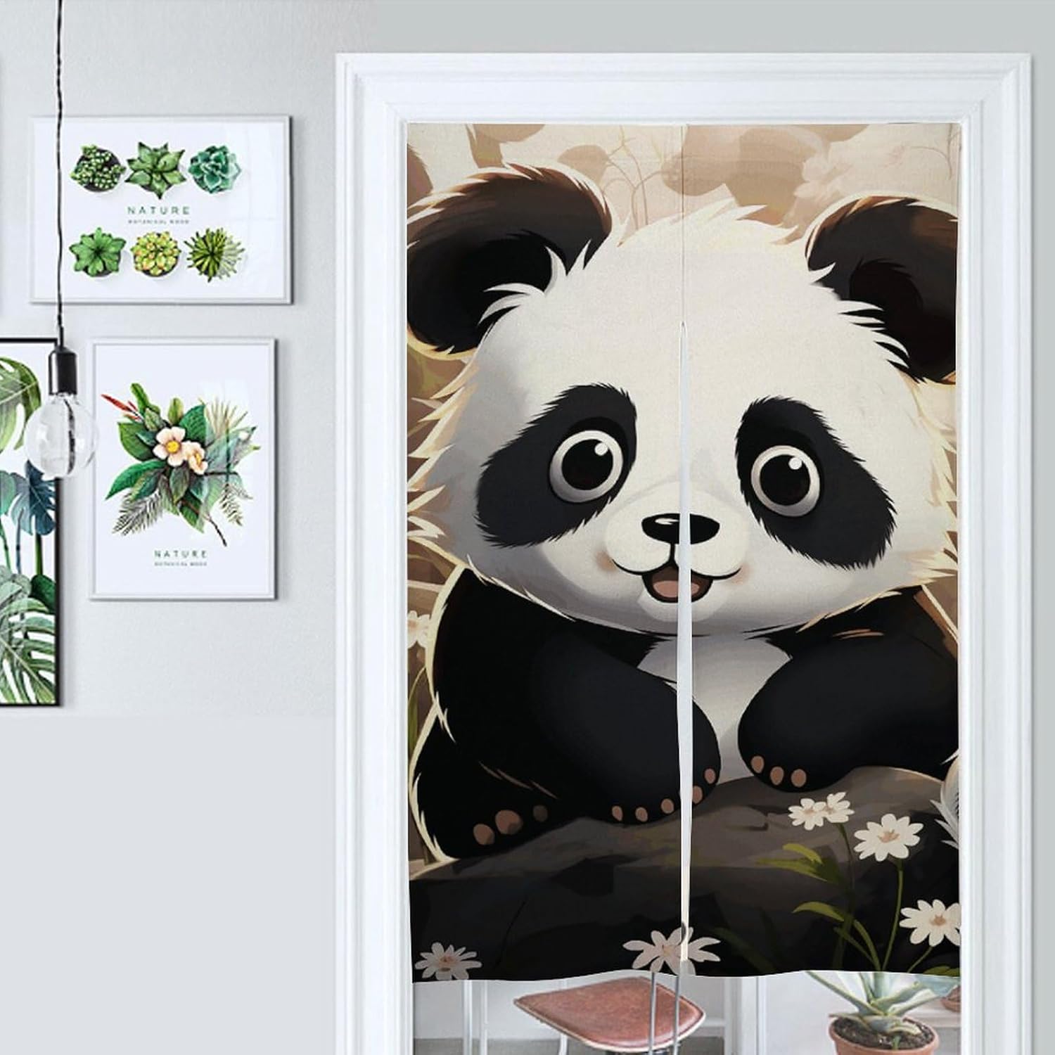 Japanese Noren Door Curtain Cute Panda Animal Print