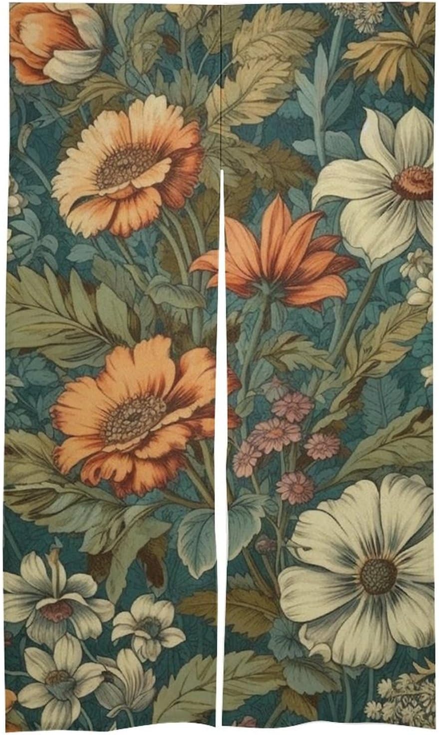 Noren Door Curtain with Flower Pattern 34x57