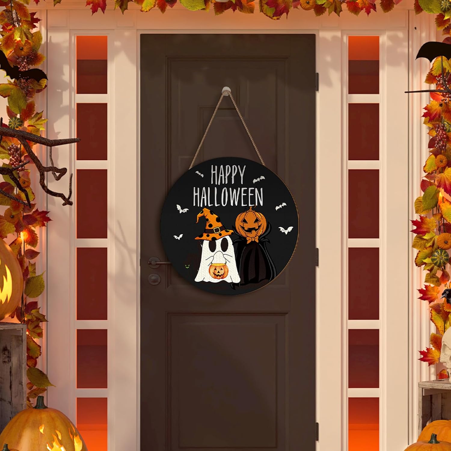 3 Pcs Halloween Wreath Front Door Decorations