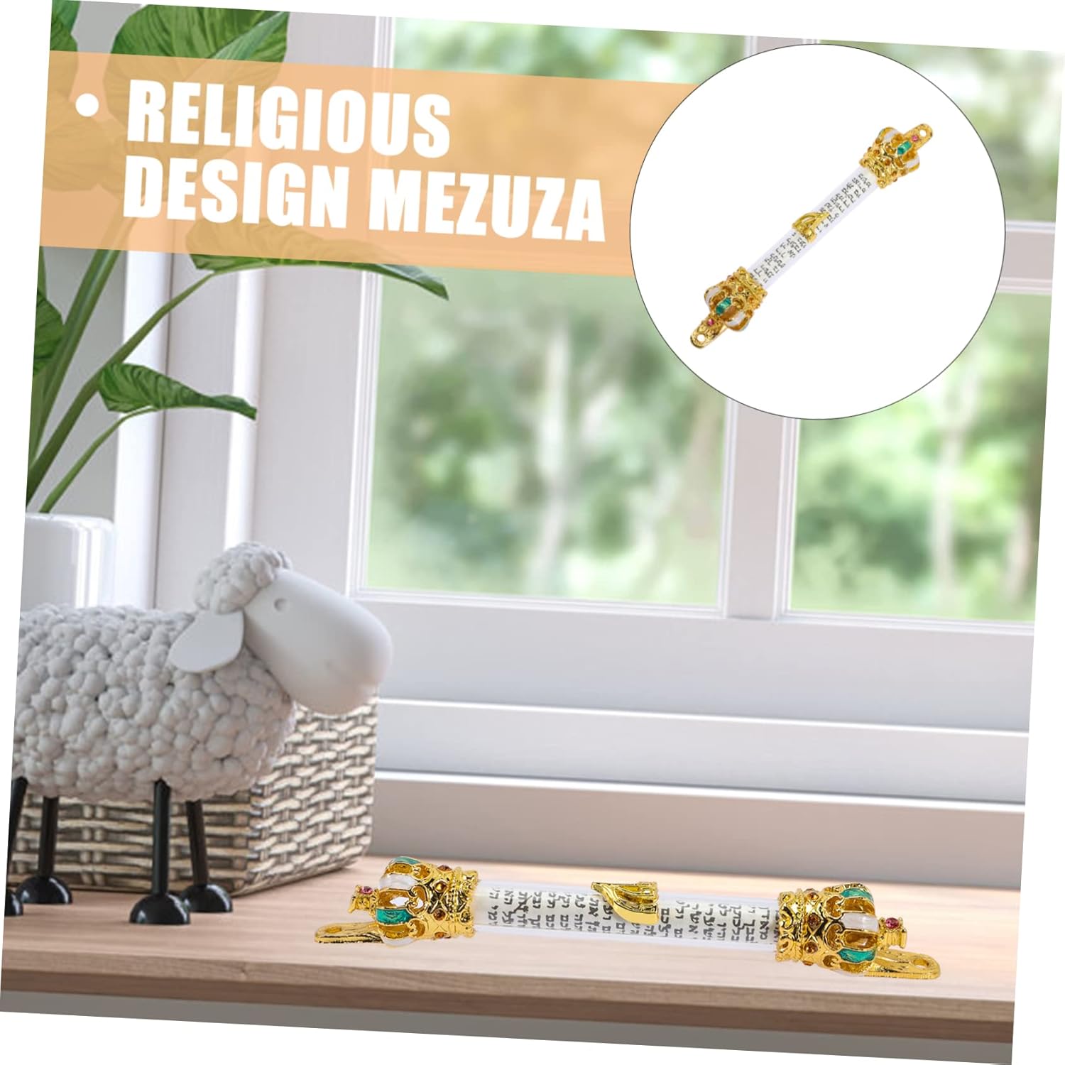 Retro Style Metal Mezuzah Door Sign for Jewish Home Blessing
