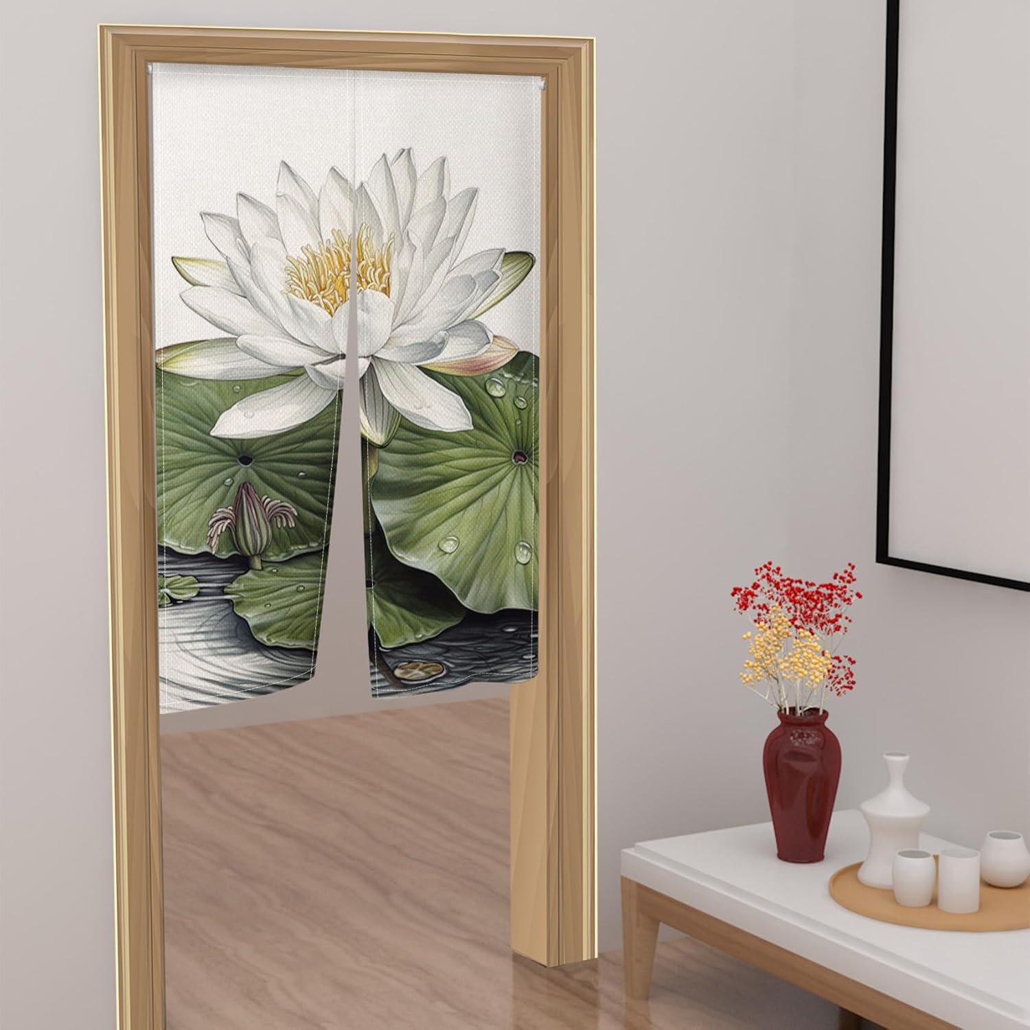 Leowefowa Noren Doorway Curtain Decor Panel
