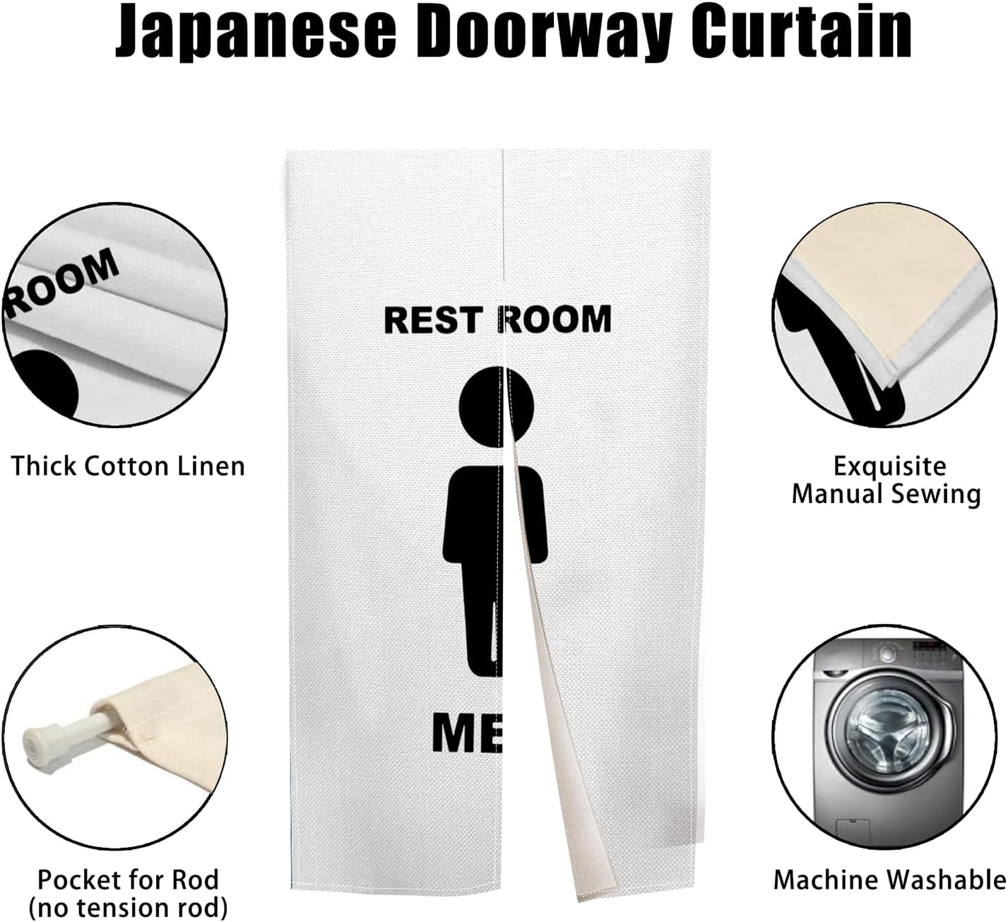 Modern Japanese Noren Curtain 34x60 for Home Privacy