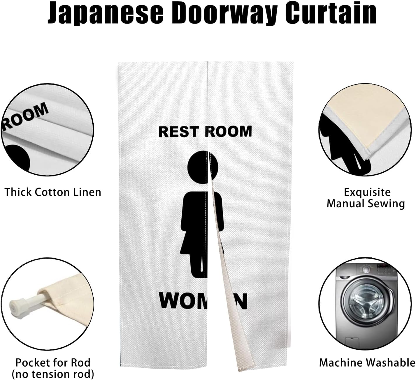 Modern Japanese Noren Door Curtain 34x60
