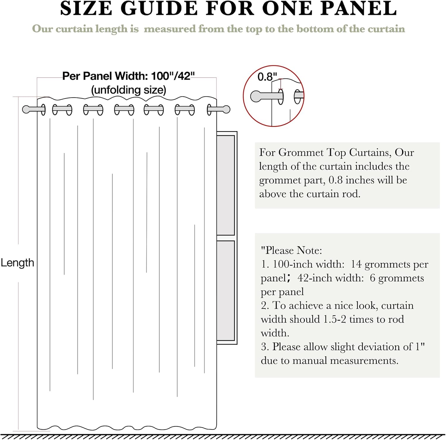 RYB HOME Blackout Sliding Door Curtain 1 Panel Mocha