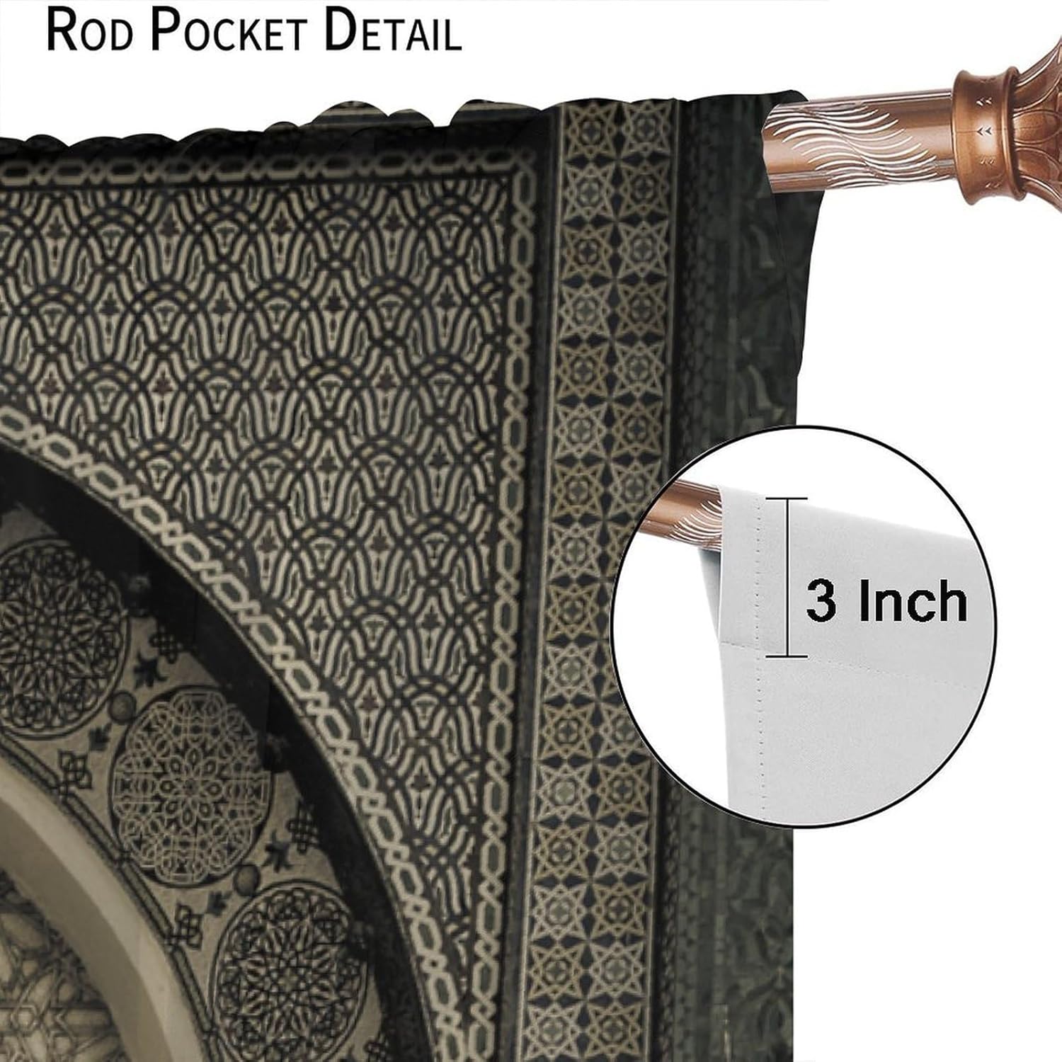 Moroccan Pattern Window Curtains 2 Panel Set