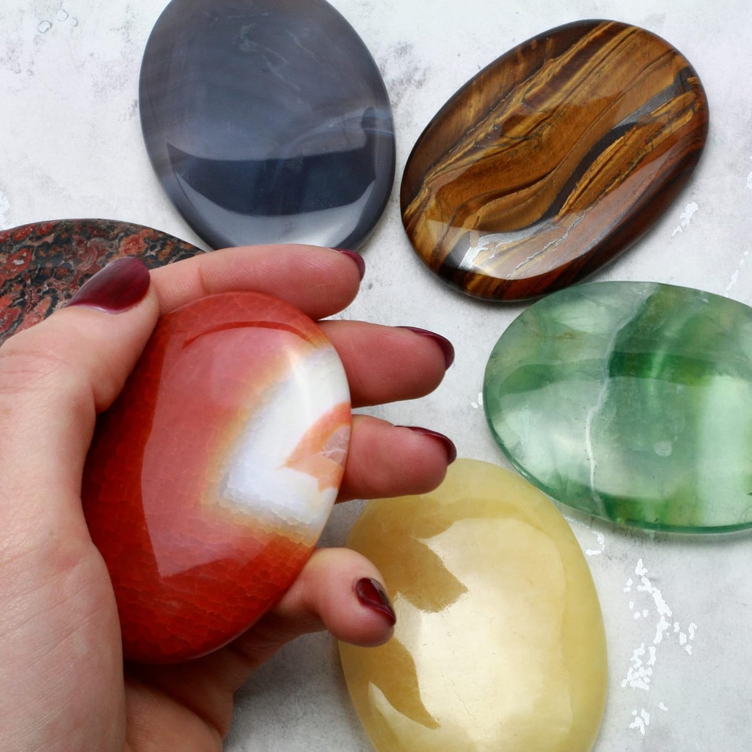 CrystalAge Dumortierite Palm Stone 70x50mm