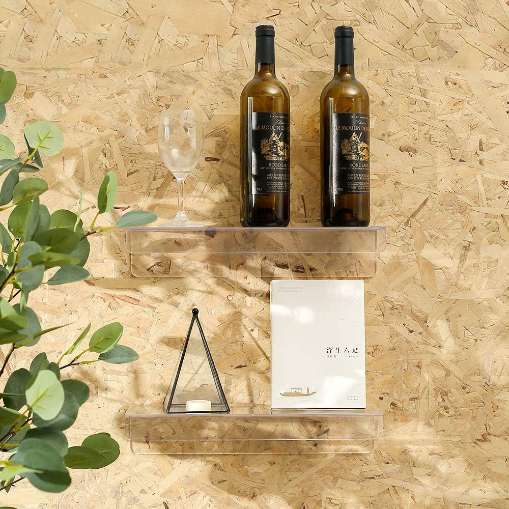 CY Craft Clear Acrylic Floating Shelves Set of 4