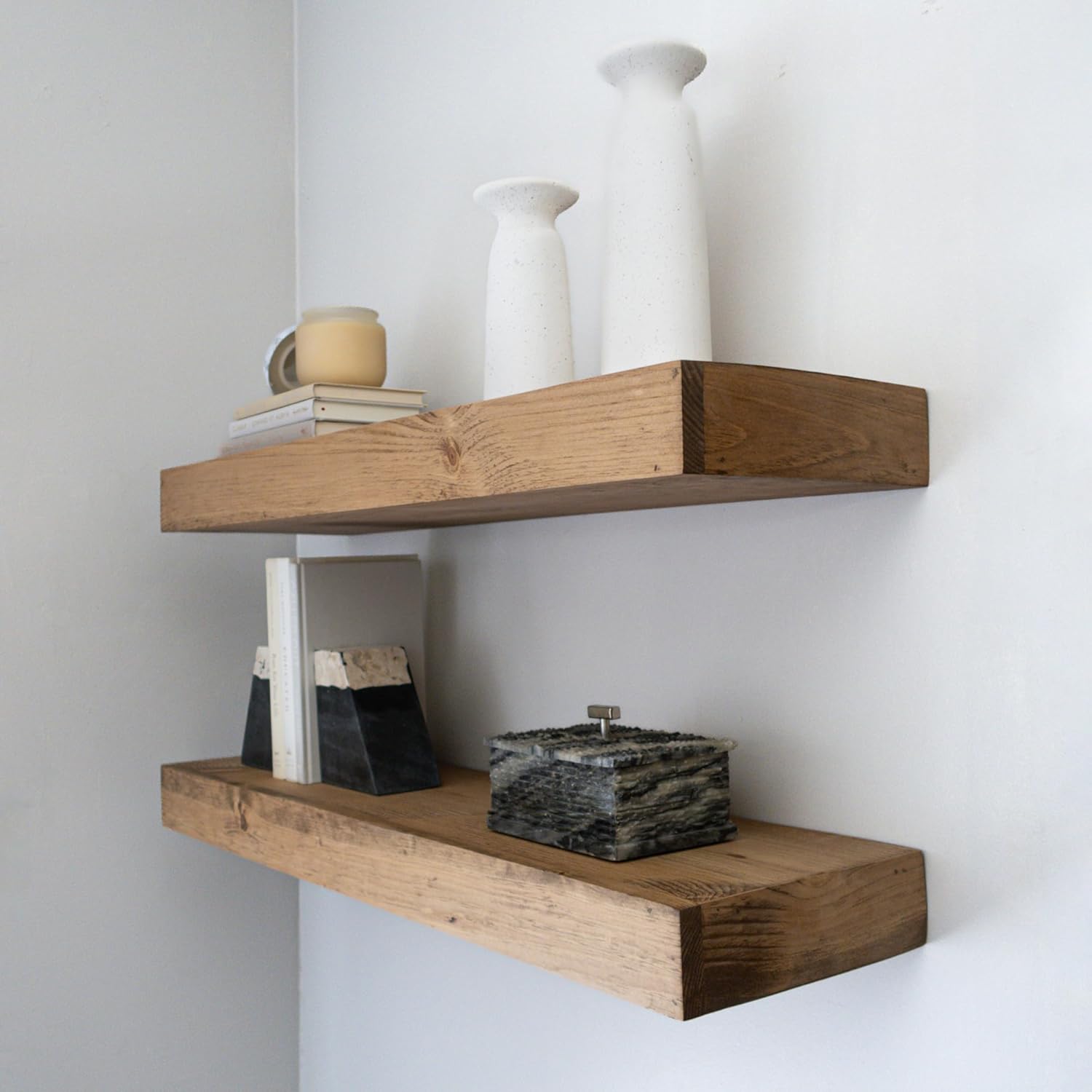 Modern Floating Shelves 3 Inches Thick Set of 2